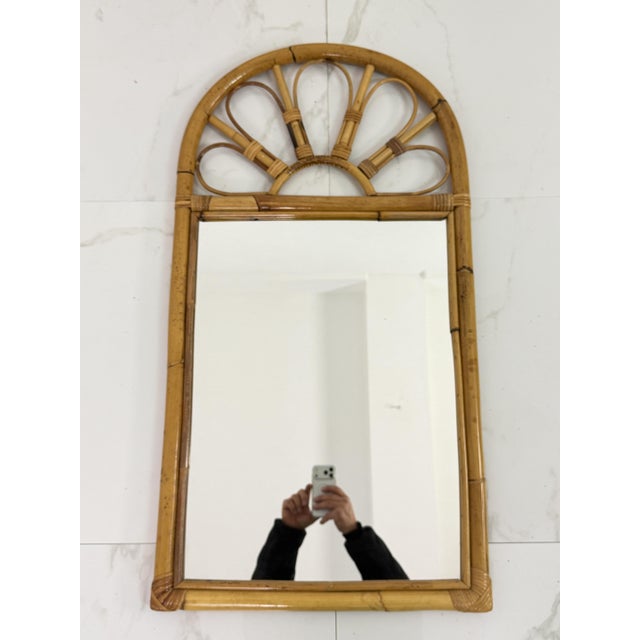 Bamboo Wall Mirror, Italy, 1970s For Sale - Image 11 of 11