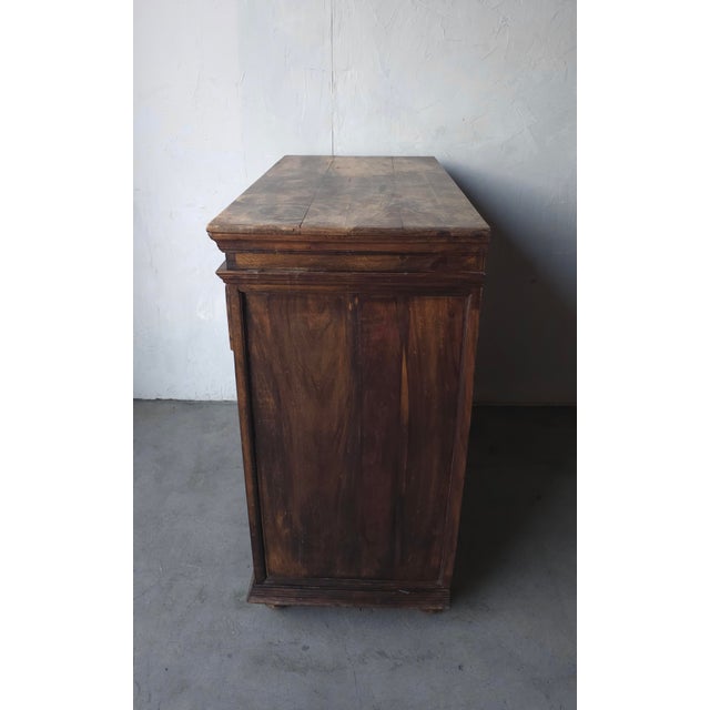 Wood Large Rustic European Dark Wood 5 Drawer Dresser For Sale - Image 7 of 9