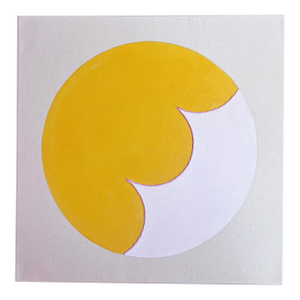 Original Painting | Abstract Flower Painting Yellow and Pink by Emily Keating Snyder, 20 X 20 In.