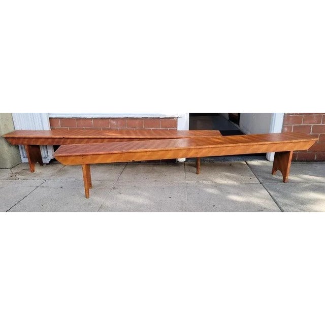 Paint 19th C Paint Decorated Farmhouse Benches, Pair For Sale - Image 7 of 8