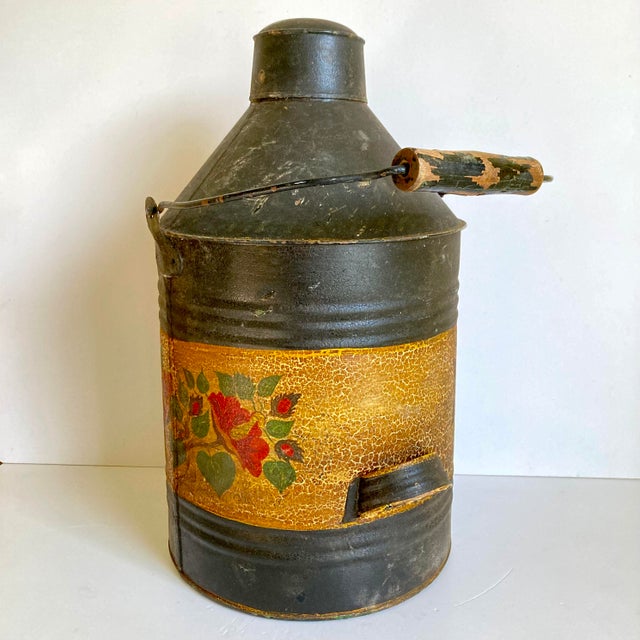 Early 20th Century Antique Hand Painted Oil Can For Sale - Image 5 of 7