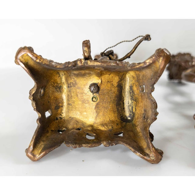 19th Century Pair of French Rococo Revival Gilt Bronze or Copper Alloy Candlesticks For Sale - Image 13 of 14