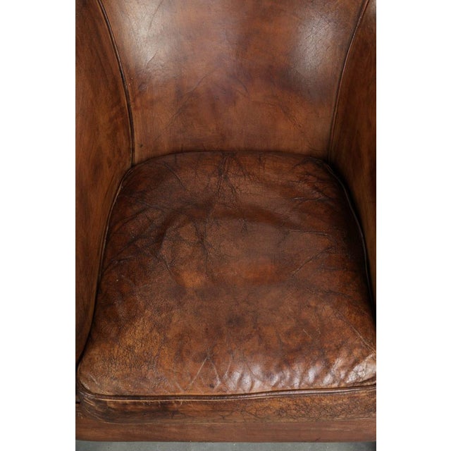 Vintage Club Chair in Sheepskin Leather For Sale - Image 6 of 14