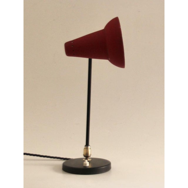 1950s Mid-Century Adjustable Brass Table Lamp attributed to Jacques Biny for Luminalité, 1950s For Sale - Image 5 of 18