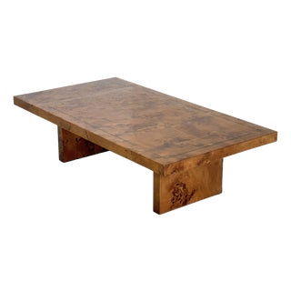 Vintage Coffee Table in Burl Wood by Smania, 1960s For Sale