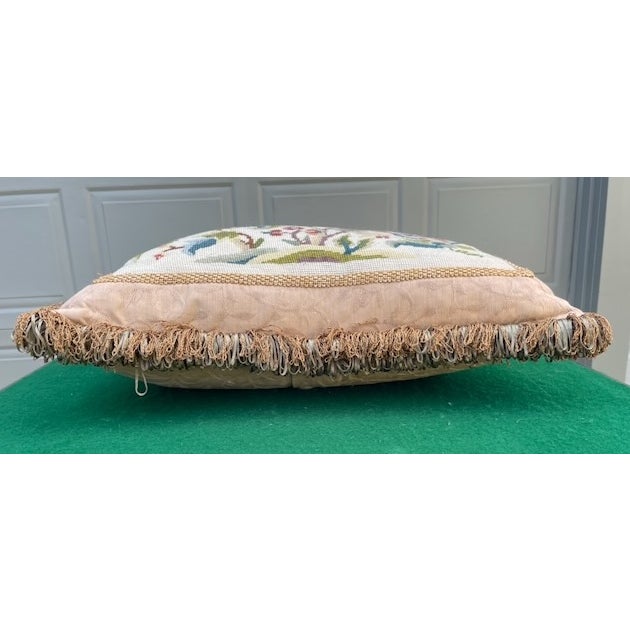 Vintage Needlepoint Pillow For Sale - Image 10 of 15