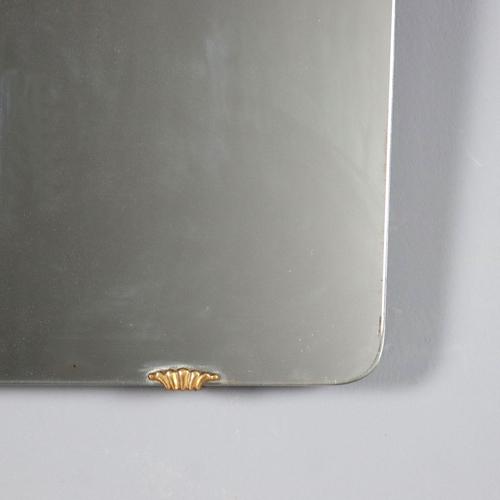 Glass Vintage Mirror with Brass Details, 1960s For Sale - Image 7 of 12