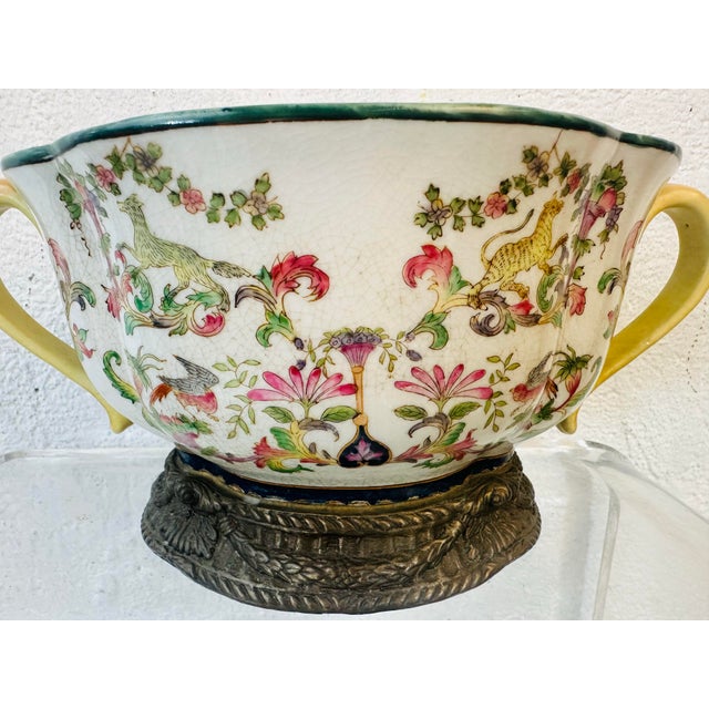 Ceramic Vintage Chinoiserie Cache Pot For Sale - Image 7 of 7
