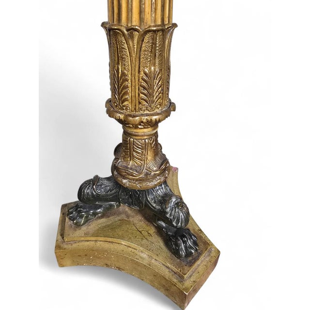 Antique French Chased Gilt Bronze Candleholder, 1870 For Sale - Image 3 of 8