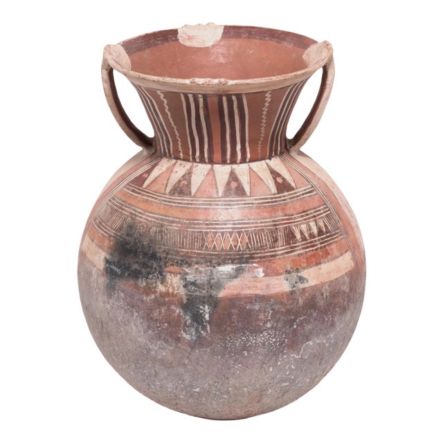 Djerma Painted Terracotta Water Vessel, C. 1900 For Sale