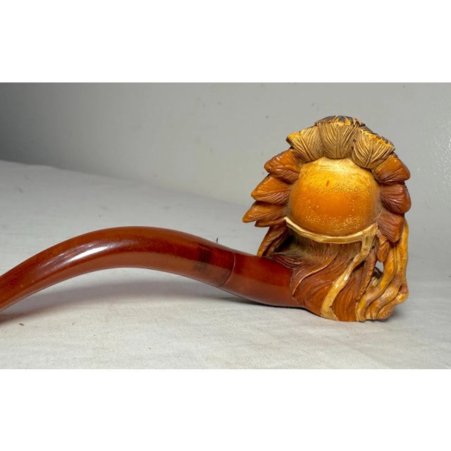 Antique 19th Century Hand Carved Meerschaum Indian Chief Smoking Pipe W/ Case For Sale - Image 11 of 14