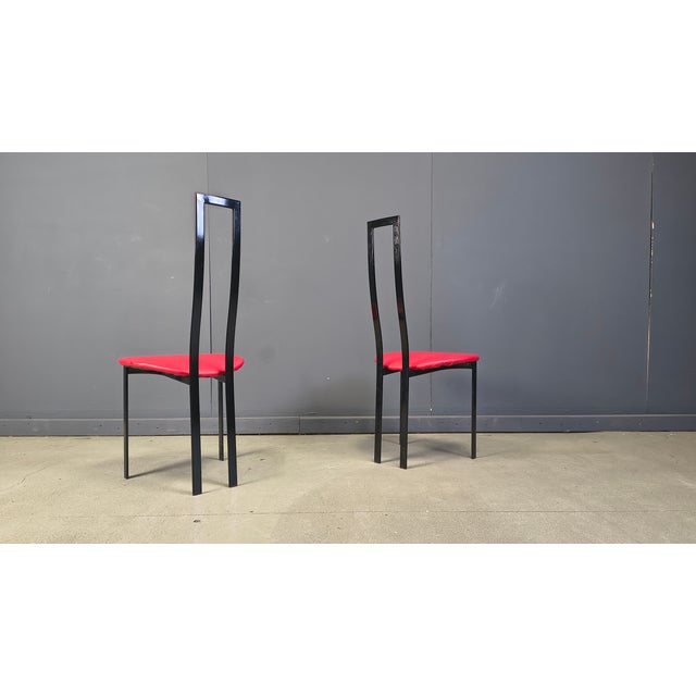 Metal Vintage Postmodern Dining Chairs from Cattelan Italia, 1980s, Set of 4 For Sale - Image 7 of 16