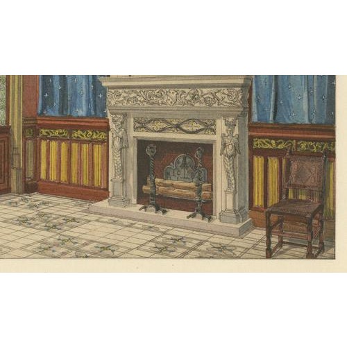 Henry dAllemagne, Medieval Revival Office Interior with Monumental Fireplace, 1900, Print For Sale - Image 6 of 10