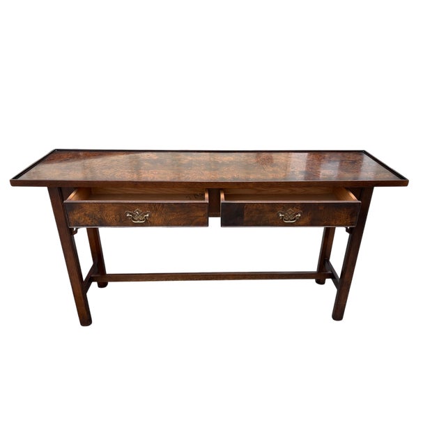 Ethan Allen Knob Creek Burled Wood Console Table Quick Hits: Burled wood console table by Ethan Allen Knob Creek Crafted...