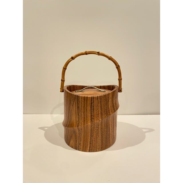 Vintage Ice Bucket With Bamboo Handle For Sale In New York - Image 6 of 6