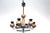 Chandelier made of chrome-plated brass with marbled opal glass bowls, 9-light E14, European Plug (up to 250V).The wiring...
