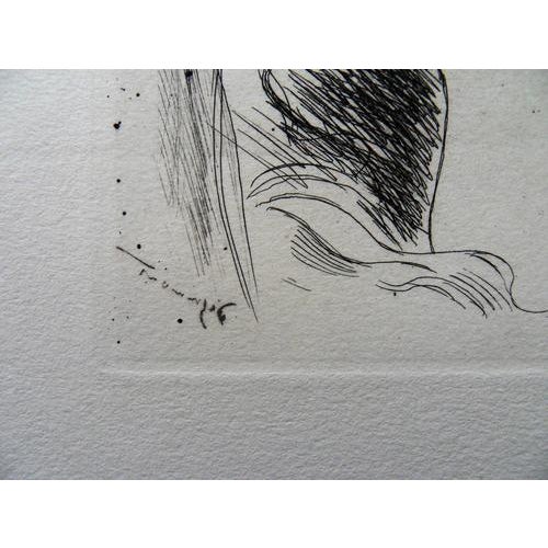 André DIGNIMONT Nude combing her hair Original etching Signed in the plate On Arches vellum 30 x 25 cm Printed in the...