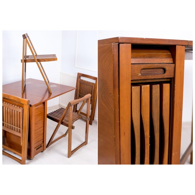 1960s Folding Drop Leaf Table and Chairs Set of 5 Chairish