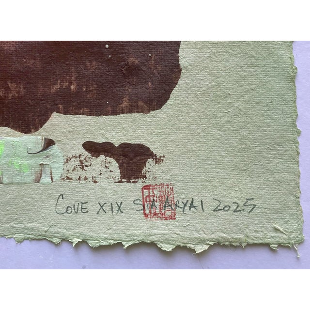 cove.xix White Framed Surreal Abstract Brown Painting For Sale - Image 4 of 4