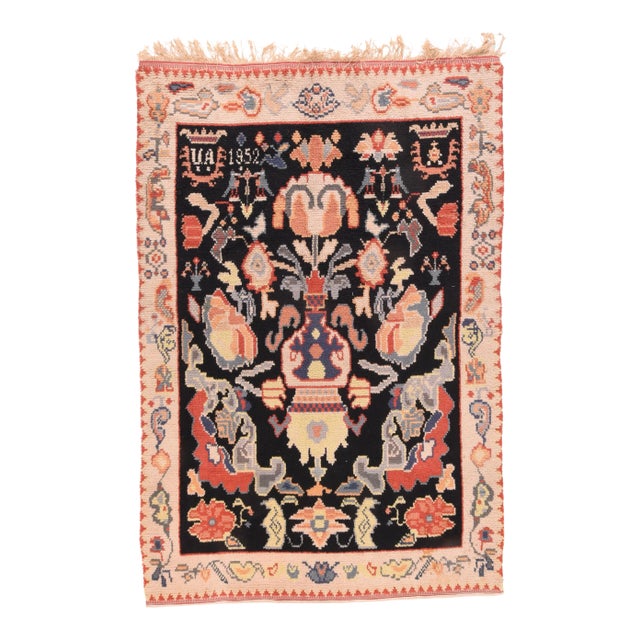 Vintage Swedish Kilim Flat Weave Rug For Sale