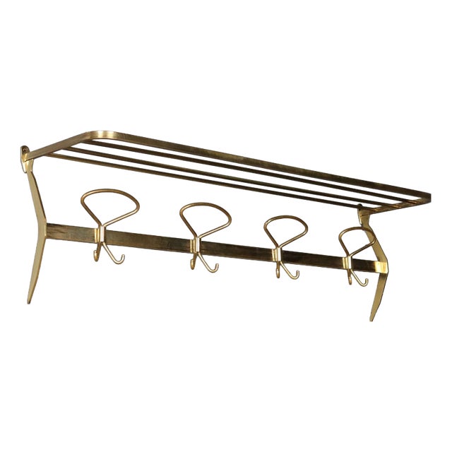 Brass Coat Rack, 1950s For Sale