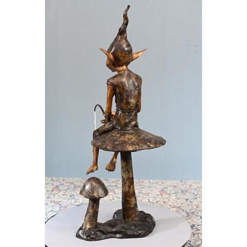 Fishing Pixie in Bronze For Sale - Image 10 of 11
