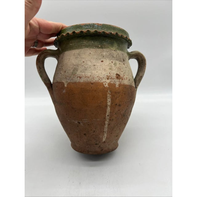 Ceramic A Fine Antique 19th Century French Terra Cotta Green Glazed Olive Jar For Sale - Image 7 of 15