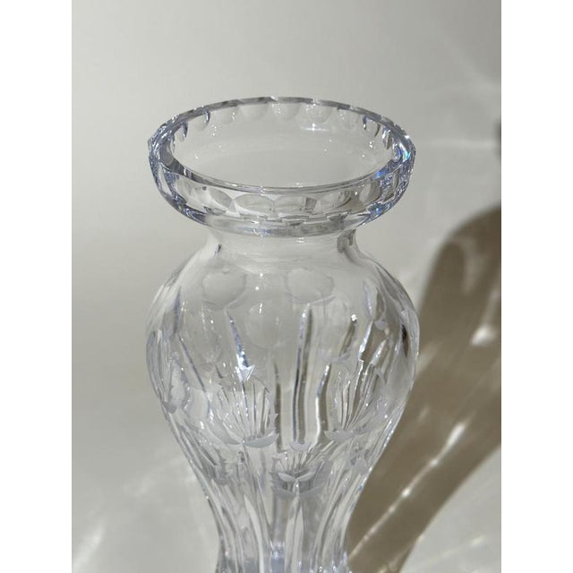 Large Art Deco German Hand-Cut Crystal Thistle Vase, 1920s For Sale - Image 12 of 15