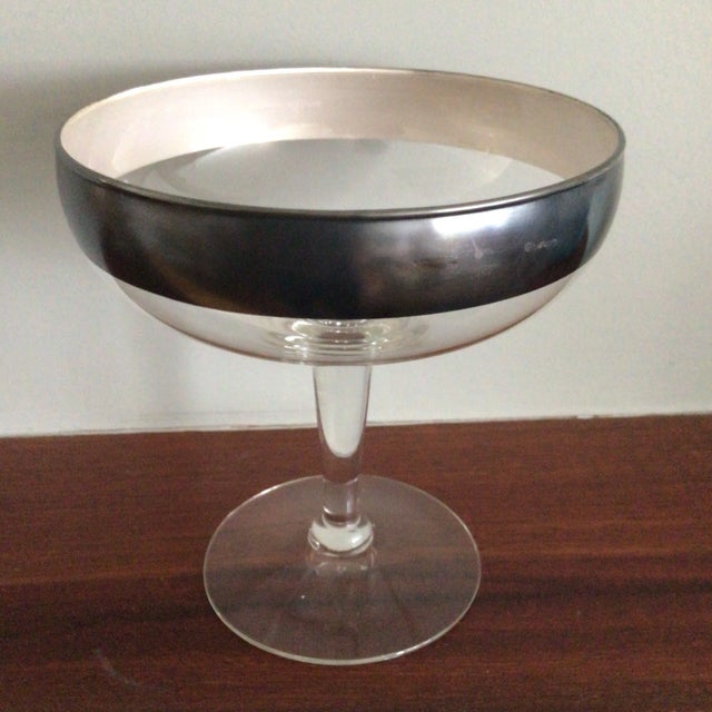 Mid-Century Modern Dorothy Thorpe Silver Banded Rim Pedestal Candy Dish For Sale - Image 3 of 11