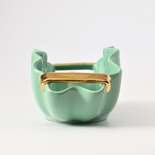 Vintage Mint Green Ceramic Bowl from Cantagalli, 1950s For Sale - Image 9 of 12