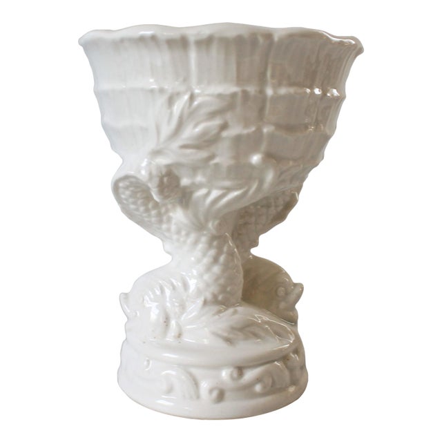 Vintage Ceramic Dolphin Fish Planter / Vase For Sale