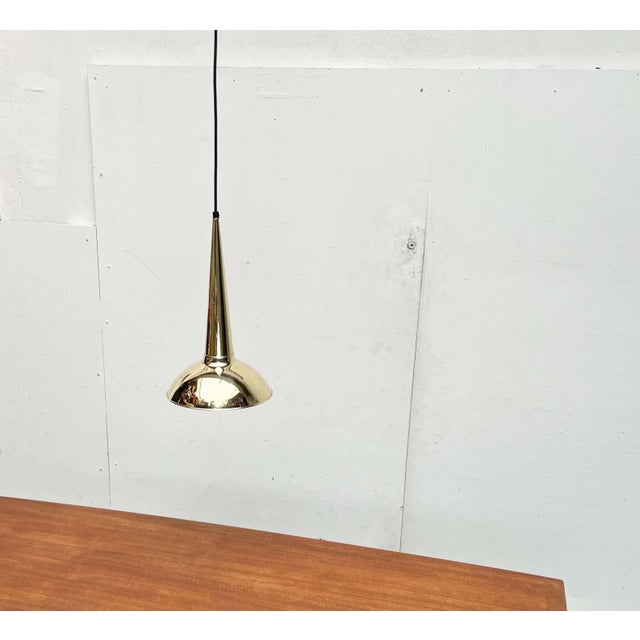 Mid-Century Modern Danish Brass Cone Pendant Lamps, 1950s, Set of 2 For Sale - Image 16 of 18