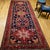 Vintage Persian Hamadan Gallery Rug, Hand-Knotted Wool, Geometric Bird Motifs Design, Navy & Red, 5’ X 11’ For Sale - Image 13 of 14