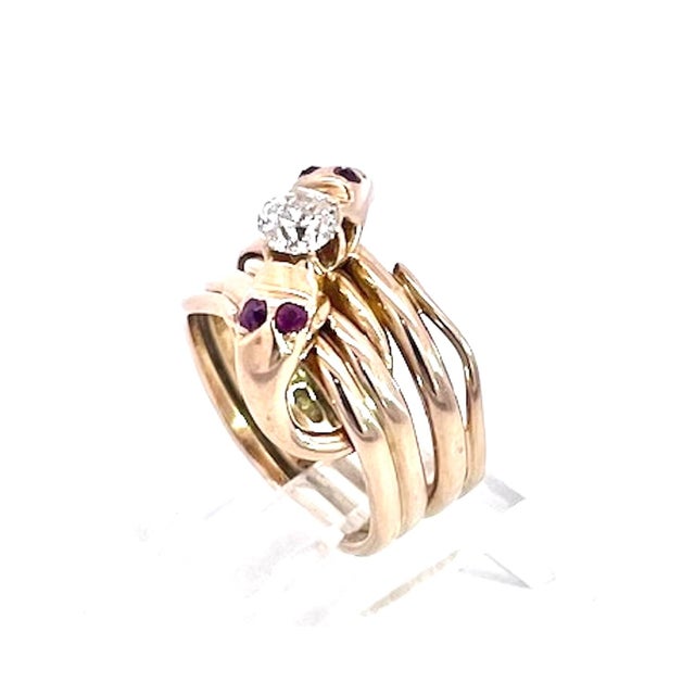 1950s Double Snake Ring Lovers Knot For Sale In Los Angeles - Image 6 of 14