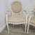2000 - 2009 Ethan Allen Louis XVI French Striped Style Oval Back Armchairs in Distressed White Finish For Sale - Image 5 of 13