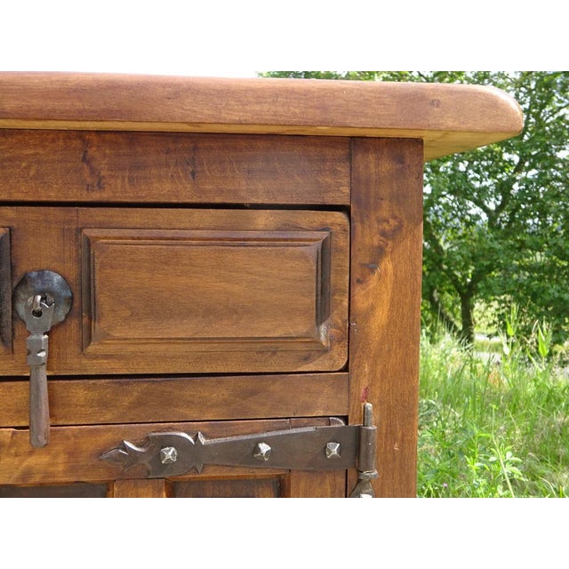 Rustic Large Bedside Table in Oak, 1950s For Sale - Image 3 of 18