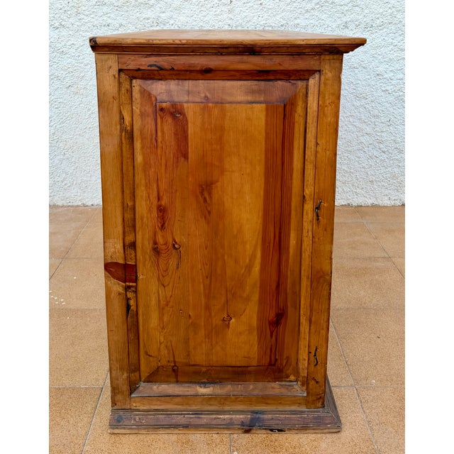 1960s Spanish Rustic Pine Sideboard With Lattice Doors and Iron Hardware For Sale - Image 9 of 10