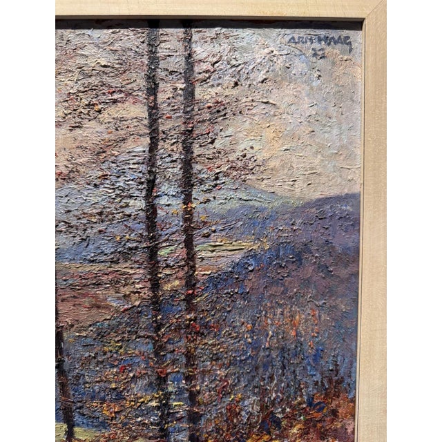Arno Haag, Autumnal Low Mountain Landscape with Trees, Oil Painting on Canvas For Sale - Image 12 of 13