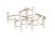 Italian geometric flush mount or chandelier with 9 white square bulb holders interconnected with metal tubes in glossy...
