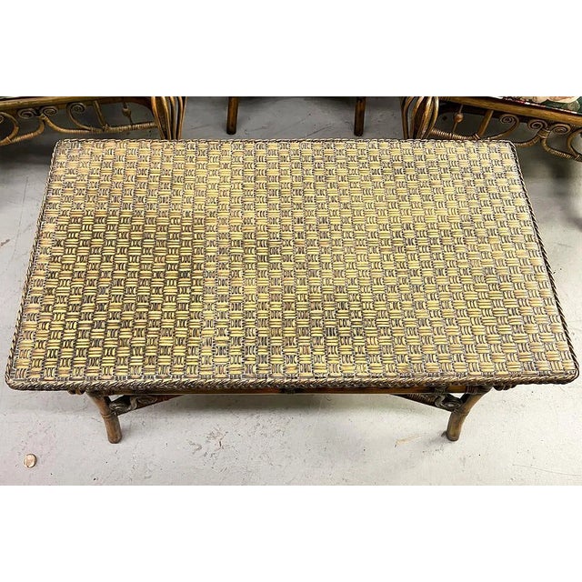 Rustic 1980s Custom Wicker Porch Seating & Tables, 4 Pieces For Sale - Image 3 of 12