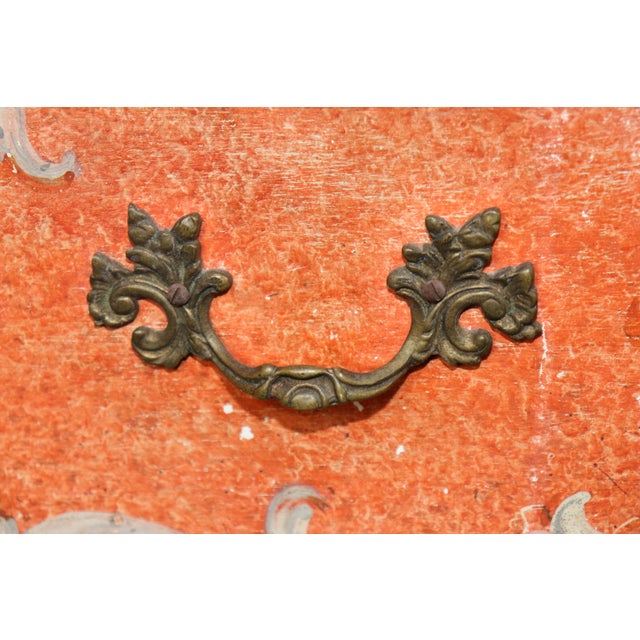Italian Venetian Style Heavily Distressed Paint Decorated Writing Desk For Sale - Image 15 of 16