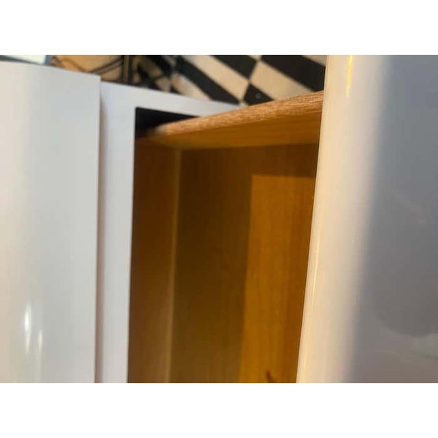 Pair of Modern White Laminate Nightstands For Sale - Image 4 of 5