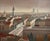 Foussa Itaya, Large Surrealist French Japanese European Cityscape Oil painting Foussa Itaya, c.1950's For Sale