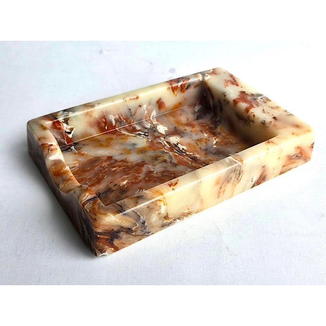 Mid 20th Century Faux Onyx Resin Note Tray by Sunlight Industries For Sale - Image 11 of 14