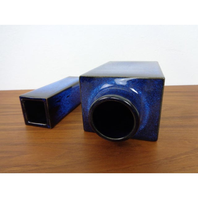 Blue Japanese Ceramic Vases, 1960s, Set of 2 For Sale - Image 12 of 16