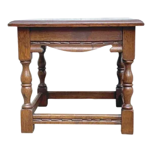 Vintage Carved Jacobean Style Wood Side Table