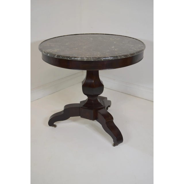Wood French Mahogany Gueridon With Marble--Ca 1830-1840 For Sale - Image 7 of 7