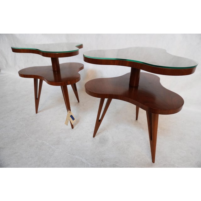 Mid-Century Modern Pair of Mid-Century Three Leaf Clover / Cloud Side Tables For Sale - Image 3 of 18