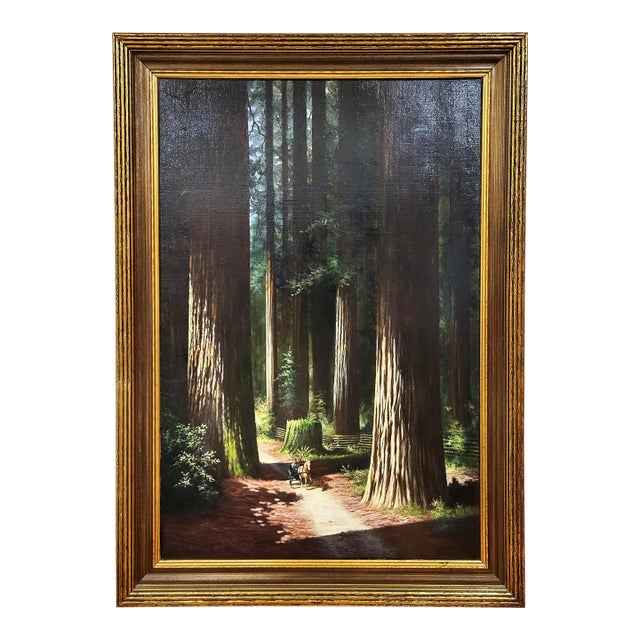 Antique American Oil Painting Forest Scene "Founders Grove" by Charles Theller Wilson For Sale