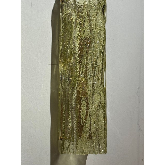 Pair of Murano Green Granola Glass Square Tube Sconces For Sale In Dallas - Image 6 of 7